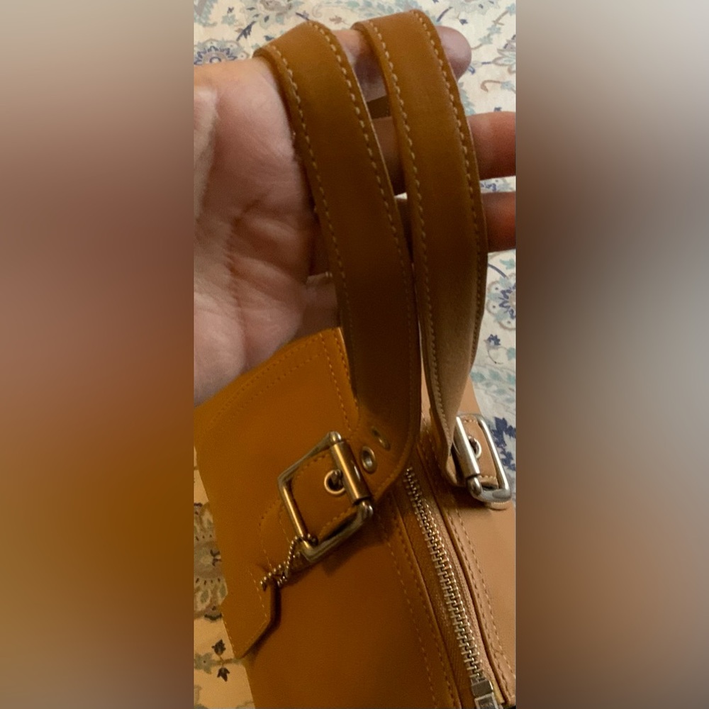 Coach Tan Leather Satchel with Silver Hardware - Picture 3 of 9